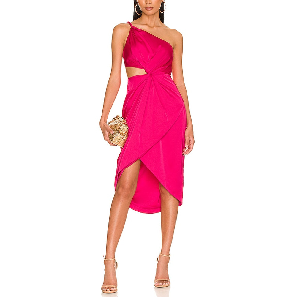 Amur Draped Fuchsia Deena Dress Size 0